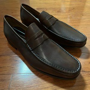 PETER MILLAR MEN’S HYPERLIGHT BURNISH PENNY LOAFER SIZE 12M